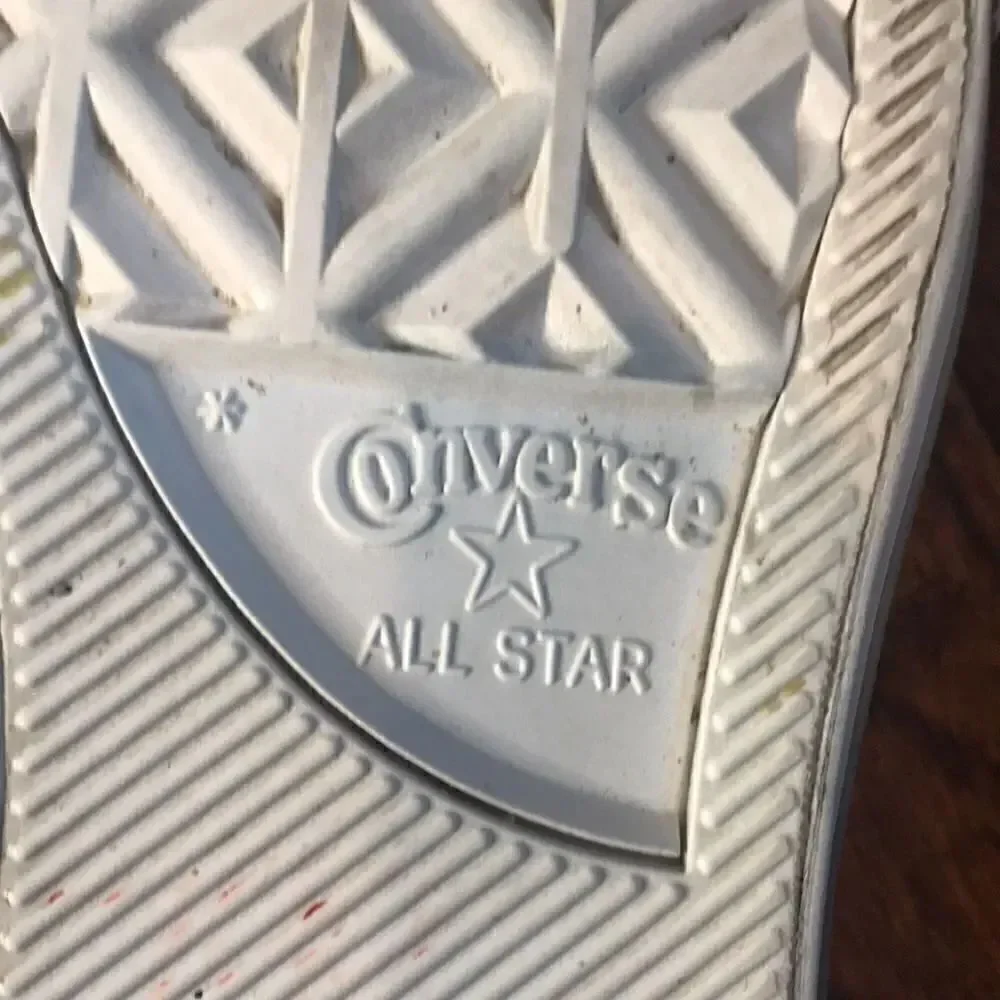 Converse All Star white leather lace-up sneakers, size 12